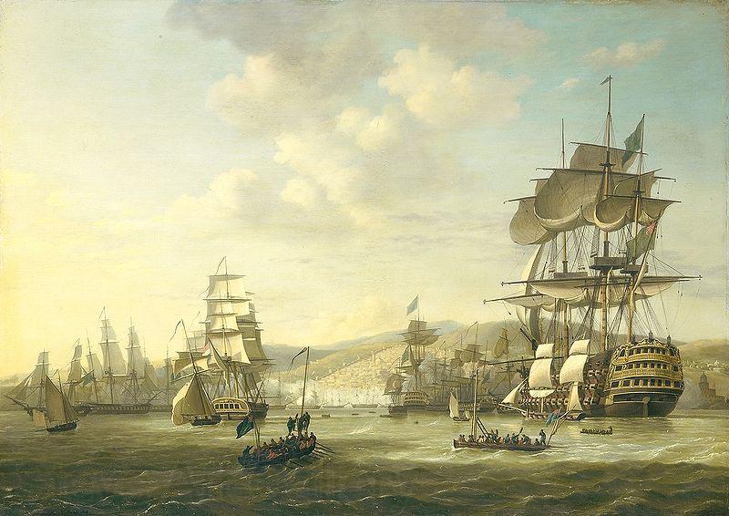 Nicolaas Baur The Anglo-Dutch fleet in the Bay of Algiers Spain oil painting art